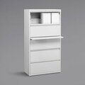 Hirsh Industries 23699 HL8000 Series White Five-Drawer Lateral File Cabinet-Roll Out Binder Storage 42023699